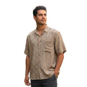 Campia Moda Men’s Hawaiian Shirt Size S Short Sleeve Button Point Collar